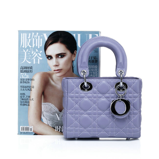 mini lady dior lambskin leather bag 6328 purple - Click Image to Close